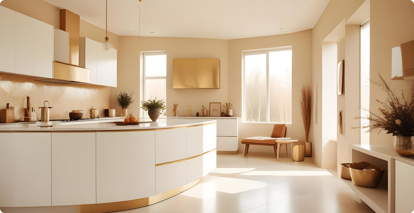 Ivory Curve Kitchen Design